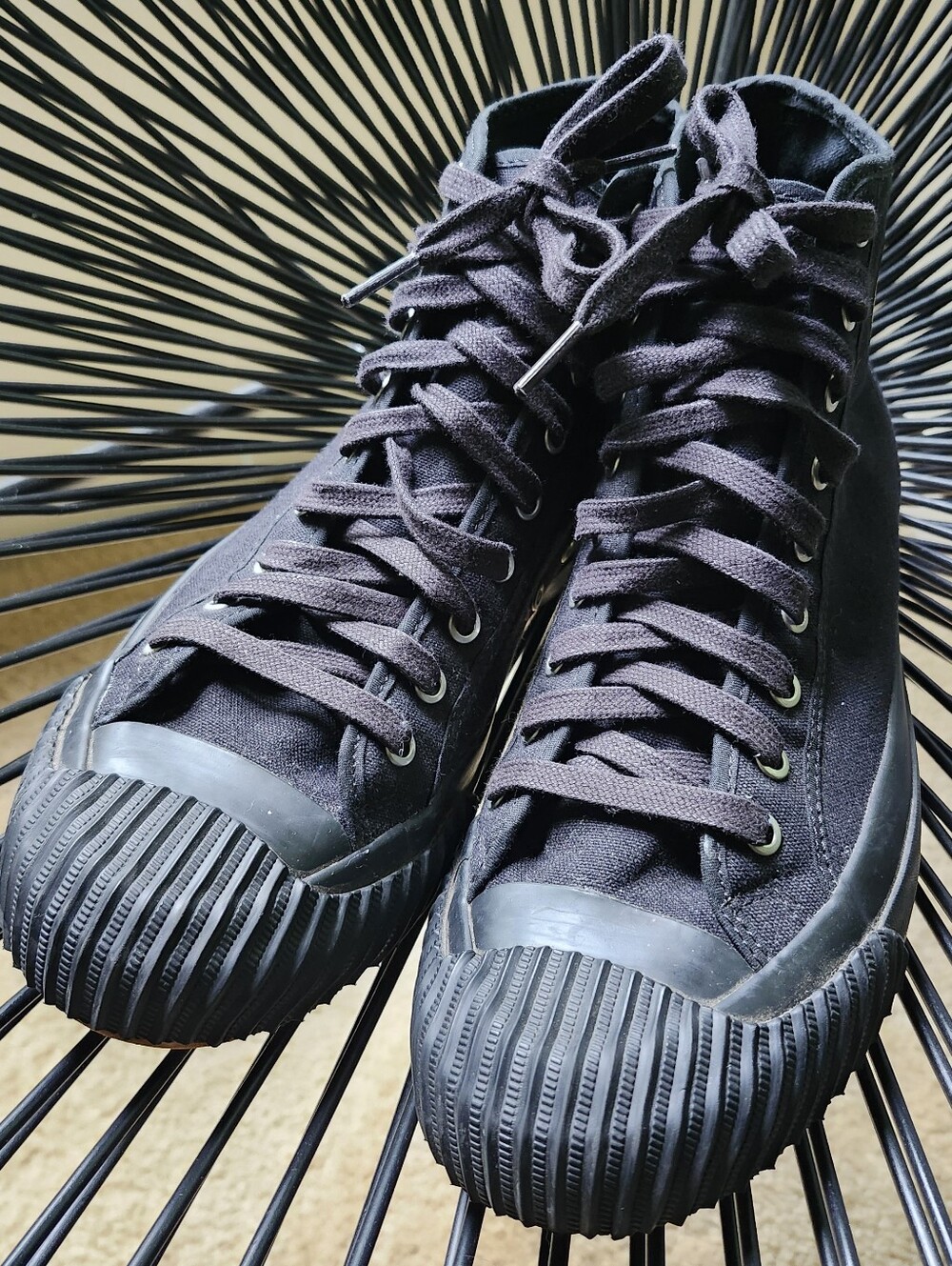 PF Flyers Chucks Grounder High-Top Black/Gum Canvas mens 10.5 shoe/ sneaker